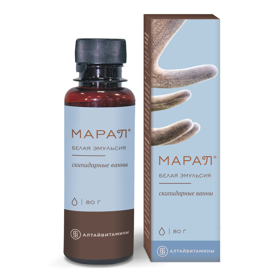МАРАЛ СКИПИДАРНЫЕ ВАННЫ (белая эмульсия), 80 Г