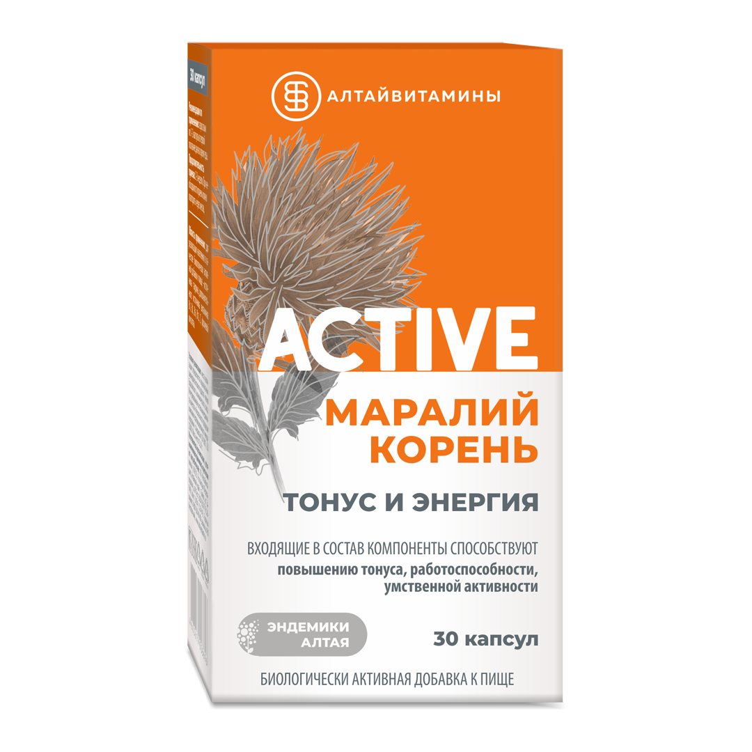 МАРАЛИЙ КОРЕНЬ ACTIVE Тонус и энергия капсулы №30